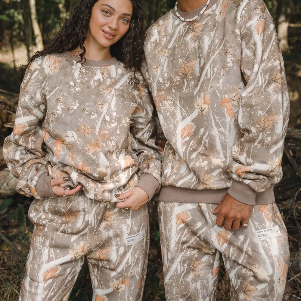 Trendy Tan and Cream Women's Jogger Set